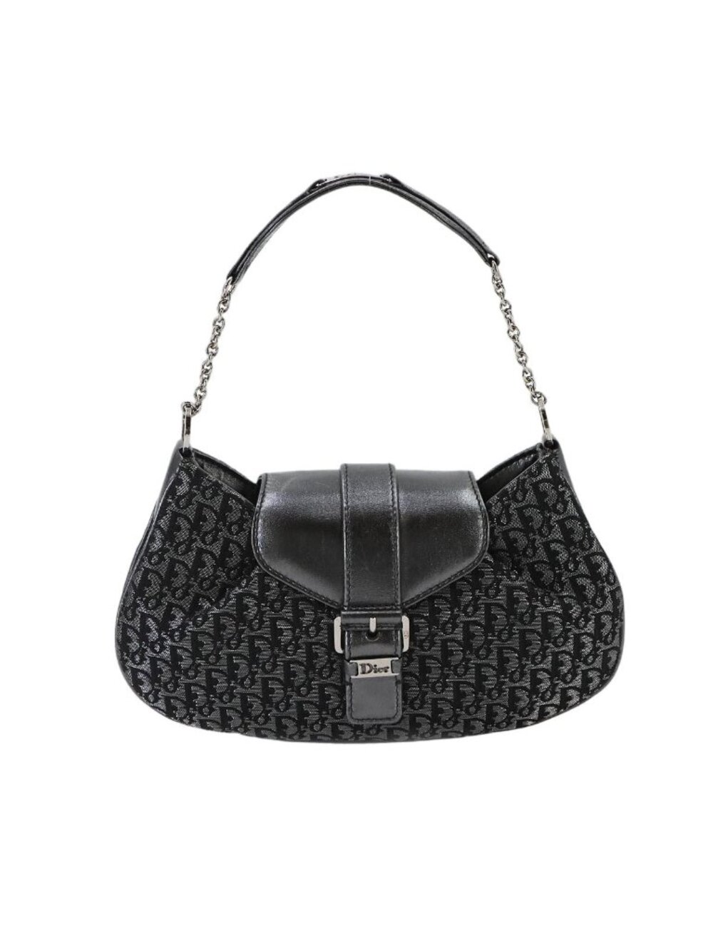Dior Trotter Street Chic Hand Bag Canvas Leather Gray